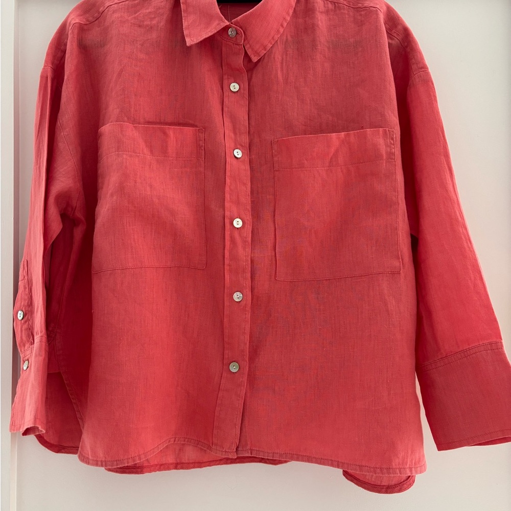 Magaschoni Coral Linen Shirt